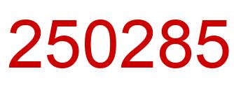 Number 250285 red image