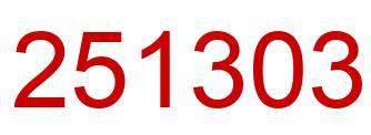 Number 251303 red image