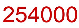 Number 254000 red image