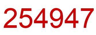 Number 254947 red image