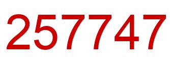 Number 257747 red image