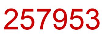 Number 257953 red image