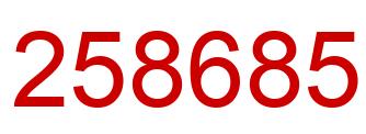 Number 258685 red image