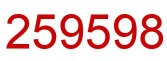 Number 259598 red image