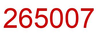 Number 265007 red image