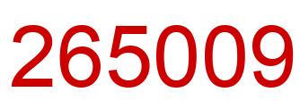 Number 265009 red image