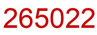 Number 265022 red image