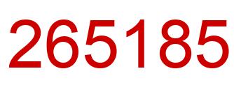 Number 265185 red image