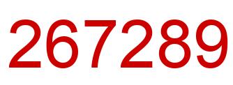 Number 267289 red image
