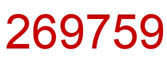 Number 269759 red image