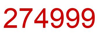 Number 274999 red image