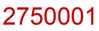 Number 2750001 red image