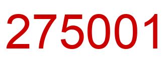 Number 275001 red image