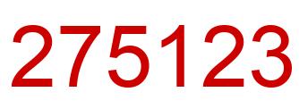 Number 275123 red image