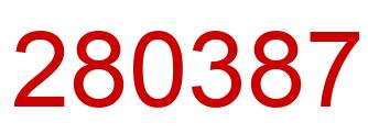 Number 280387 red image