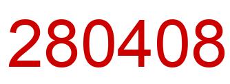 Number 280408 red image