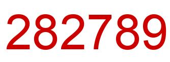 Number 282789 red image