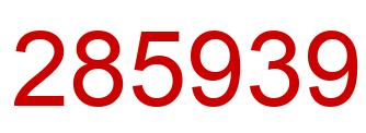 Number 285939 red image