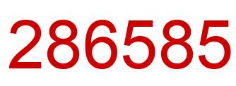 Number 286585 red image