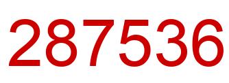 Number 287536 red image