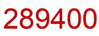 Number 289400 red image