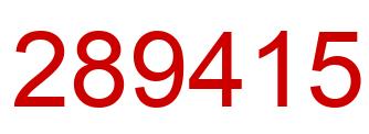 Number 289415 red image