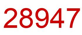Number 28947 red image