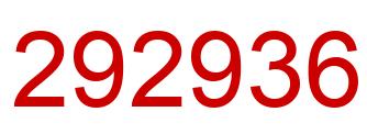 Number 292936 red image