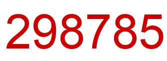 Number 298785 red image