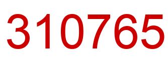 Number 310765 red image