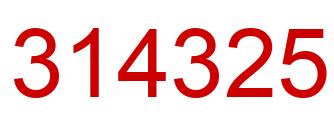 Number 314325 red image