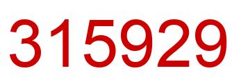 Number 315929 red image