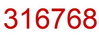 Number 316768 red image