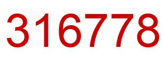 Number 316778 red image