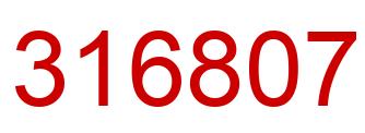 Number 316807 red image