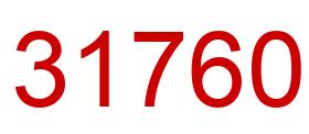 Number 31760 red image