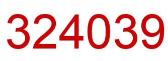 Number 324039 red image