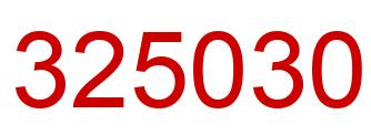 Number 325030 red image
