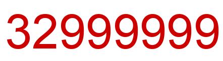 Number 32999999 red image