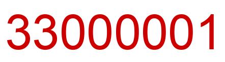 Number 33000001 red image