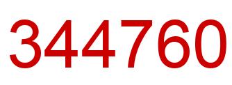 Number 344760 red image