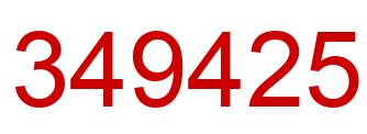 Number 349425 red image