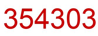 Number 354303 red image