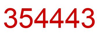 Number 354443 red image