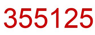 Number 355125 red image