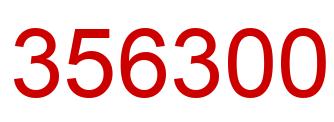 Number 356300 red image