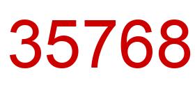 Number 35768 red image