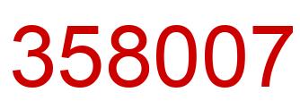 Number 358007 red image