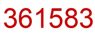 Number 361583 red image
