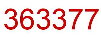 Number 363377 red image